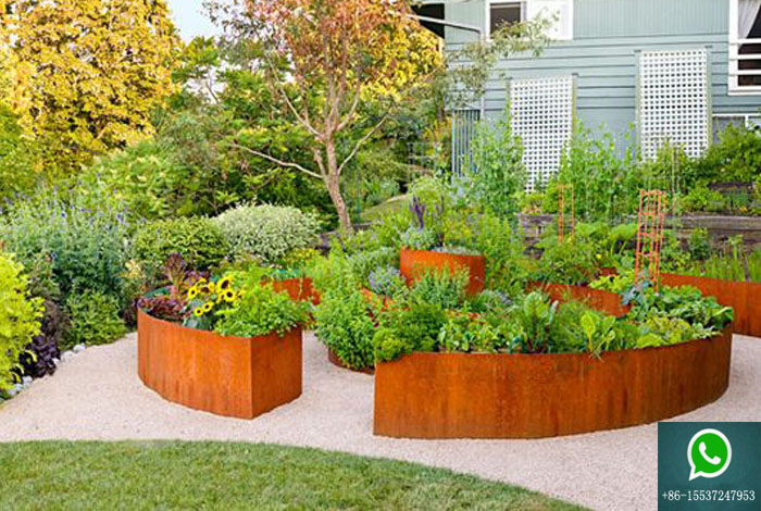 giant plant pots of corten planter