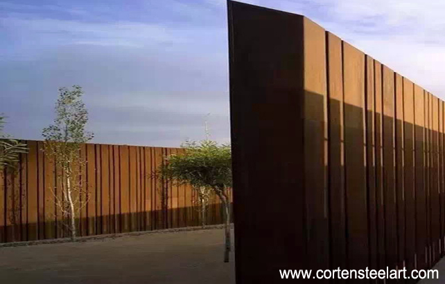 corten steel wall effect