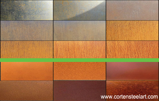 Corten steel colour feature