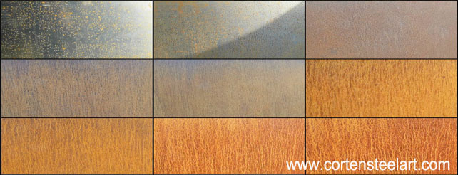 weathering steel surface colour changed