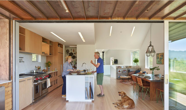 inside of corten steel house for fire fighting