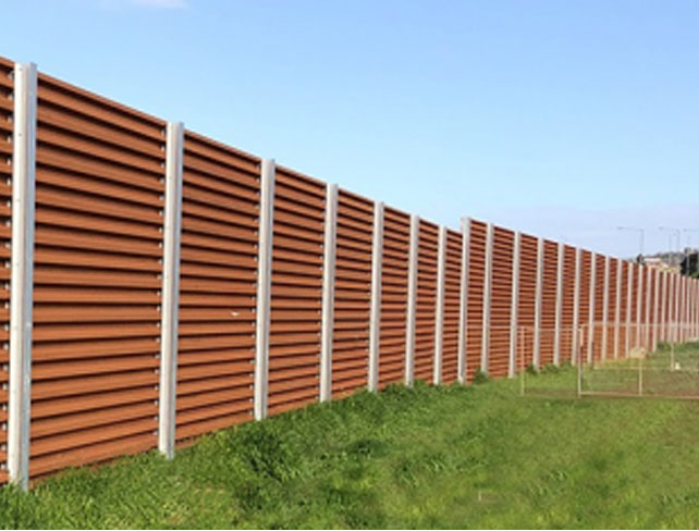 corten steel rib corrugated metal fence