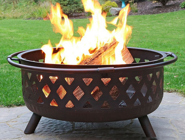 Troyiker outdoor wood Burning steel fire pit with rust color