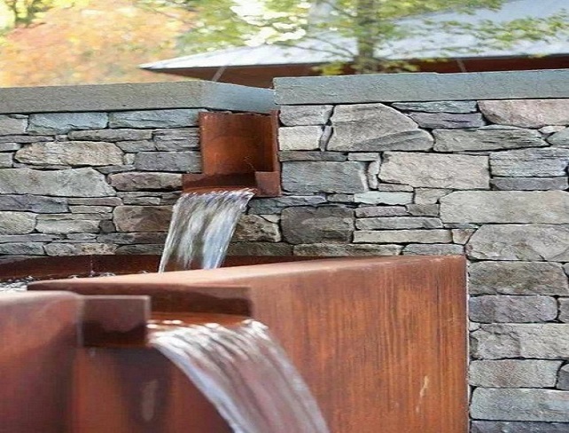 corten steel water feature