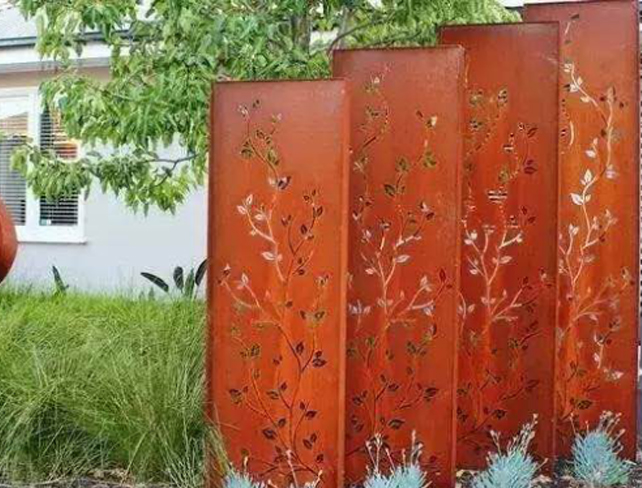 corten decorative fence panels