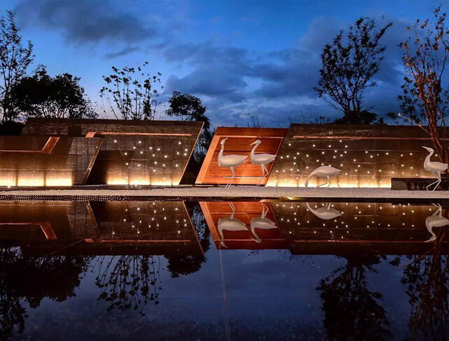 Weathering steel fence screening