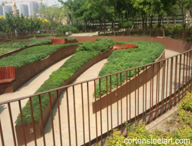 A588 Welded weathering steel garden park in Australian