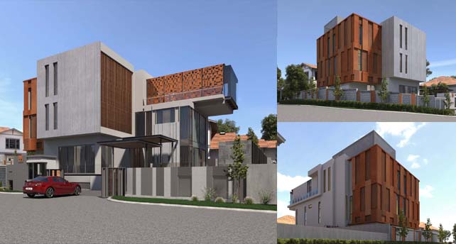 corten steel cladding apartment