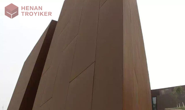 corten wall building