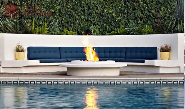 swimming pool ccorten fire pit