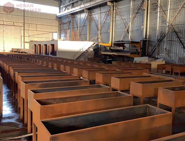 Cor ten steel water feature