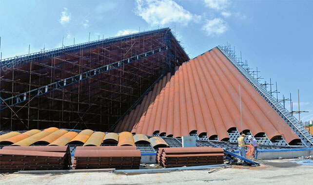 weathering steel roof building