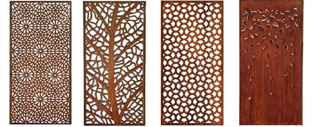 Traditional corten screen industrial arts