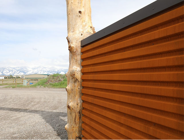 corten steel rib corrugated metal fence cost_Weathering steel fence ...
