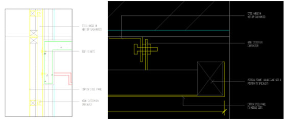 connection method of corten cladding with wall frame