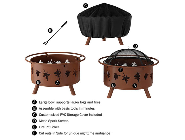 Corten laser cut steel Rust Portable Wood Charcoal Burning Pa