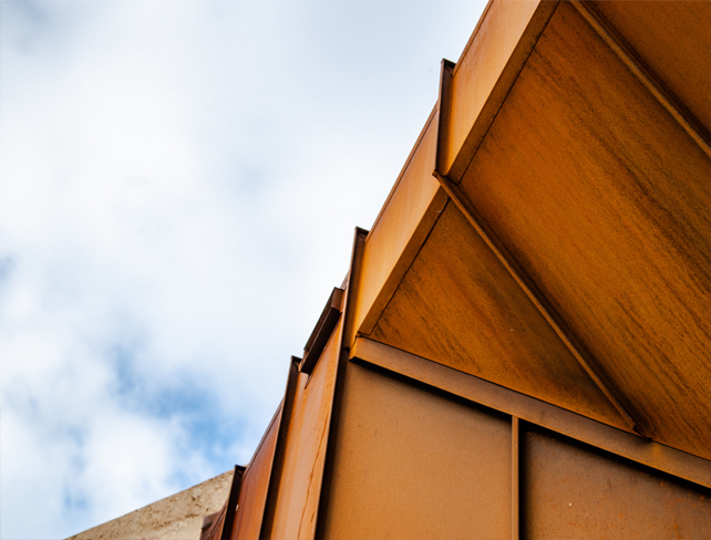 pre rusted corten standing seam metal cladding