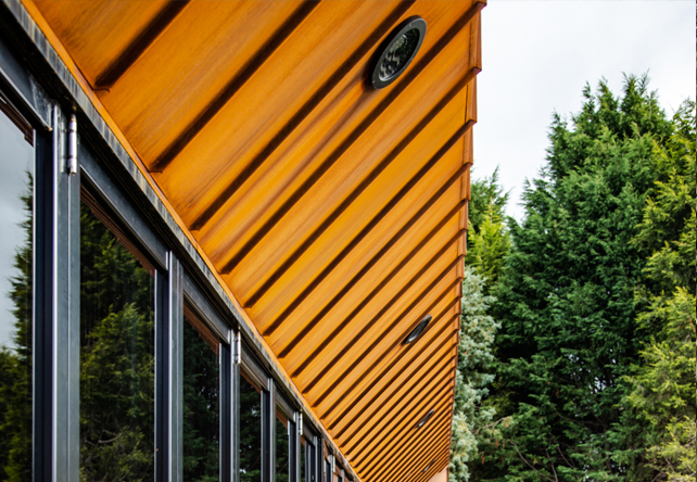 pre rusted corten standing seam roof