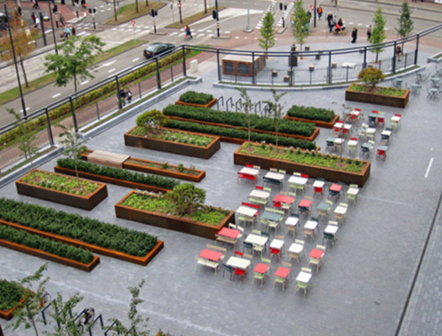 Corten weathering steel planter