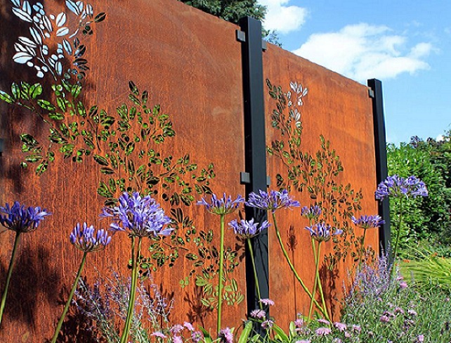 corten steel garden screen