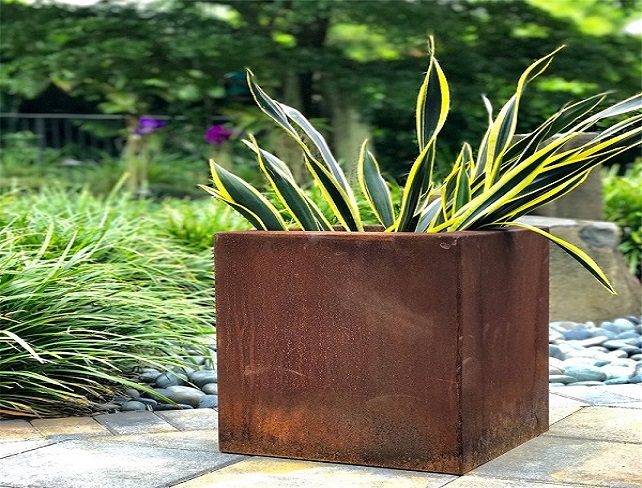 corten steel flowerpot