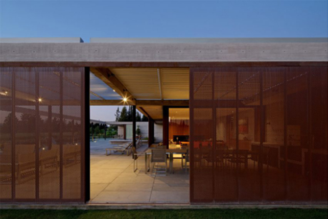 Weathering steel fence screening