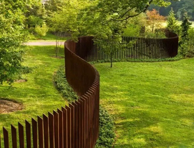 Corten fence-Square Corten tube with solid