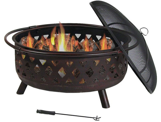 Troyiker outdoor wood Burning steel fire pit with rust color